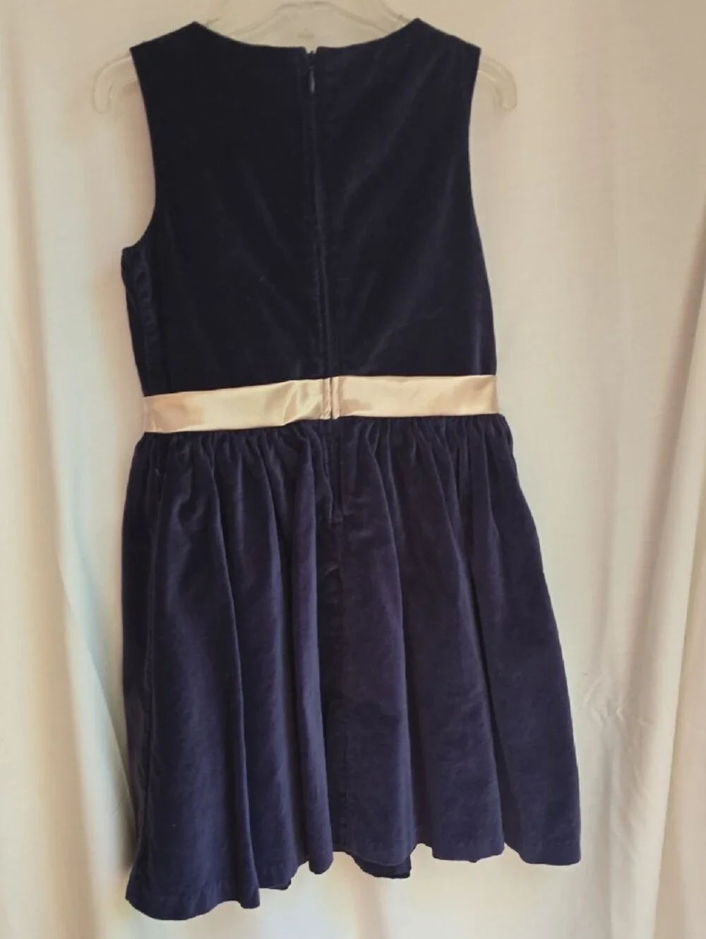 Gymboree Navy Velvet Dress with Ivory Bow